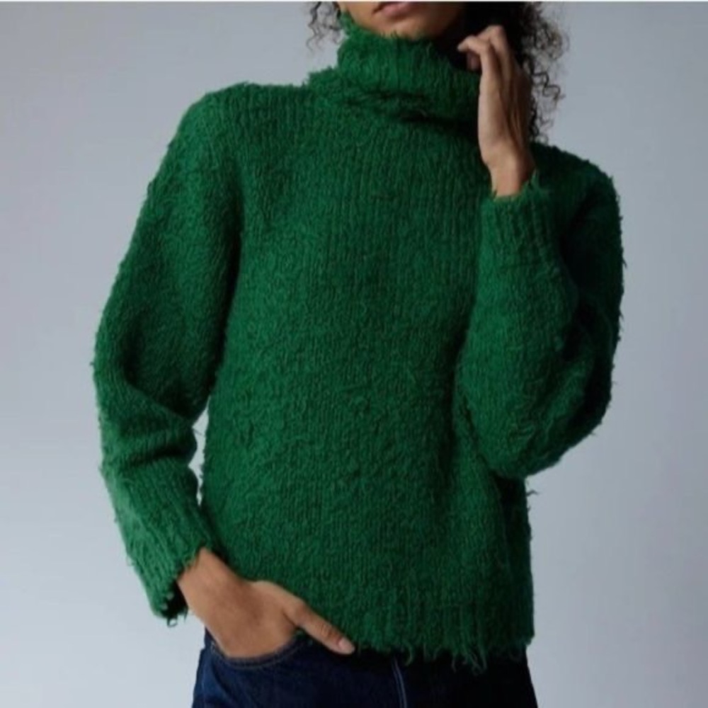 NWT Caron Callahan NADIA TURTLENECK in Bottle Size L